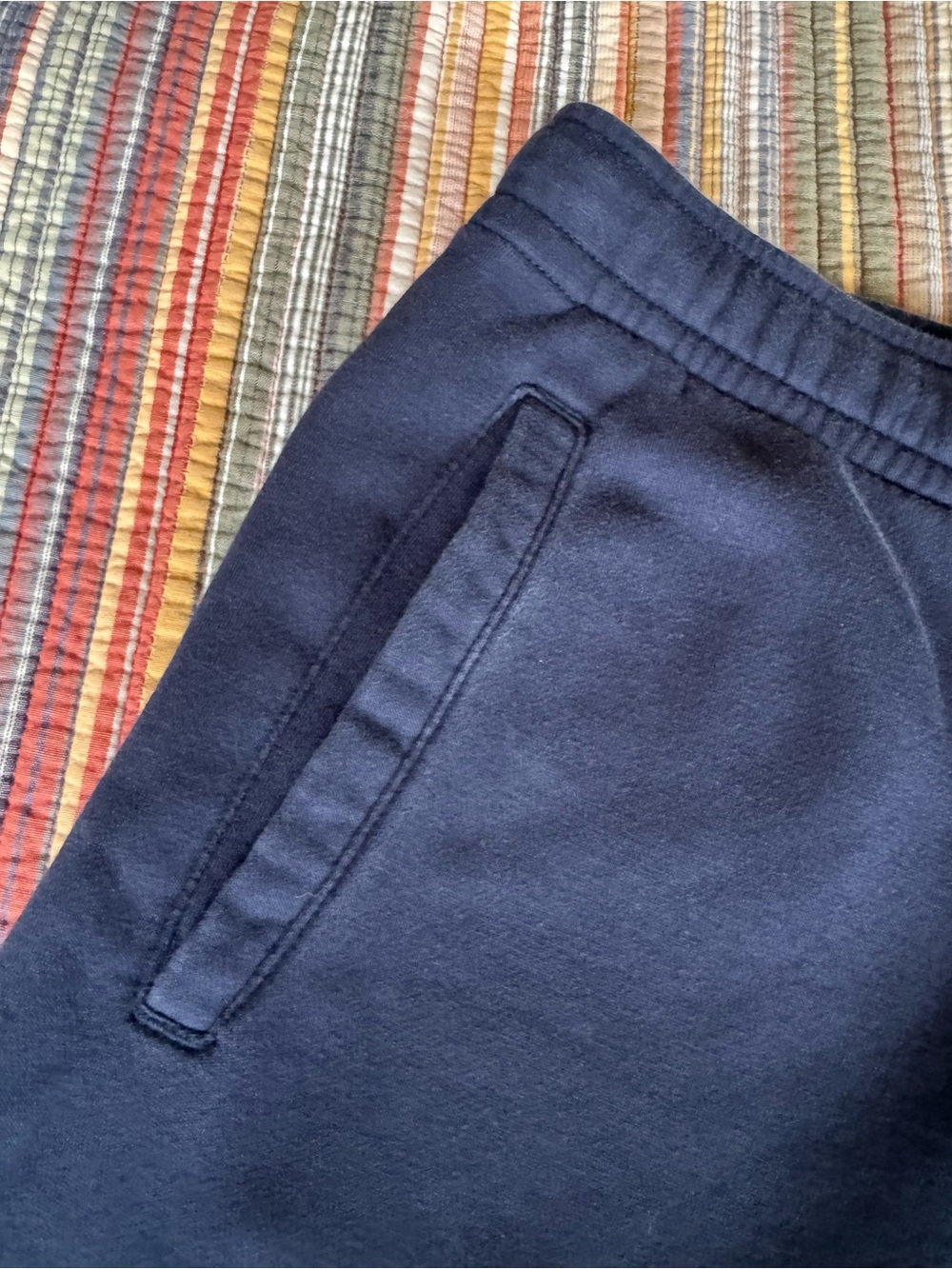 Nike Men's 3XLT Navy Blue Fleece Athletic Shorts drawstring elastic big swoosh - Picture 7 of 15